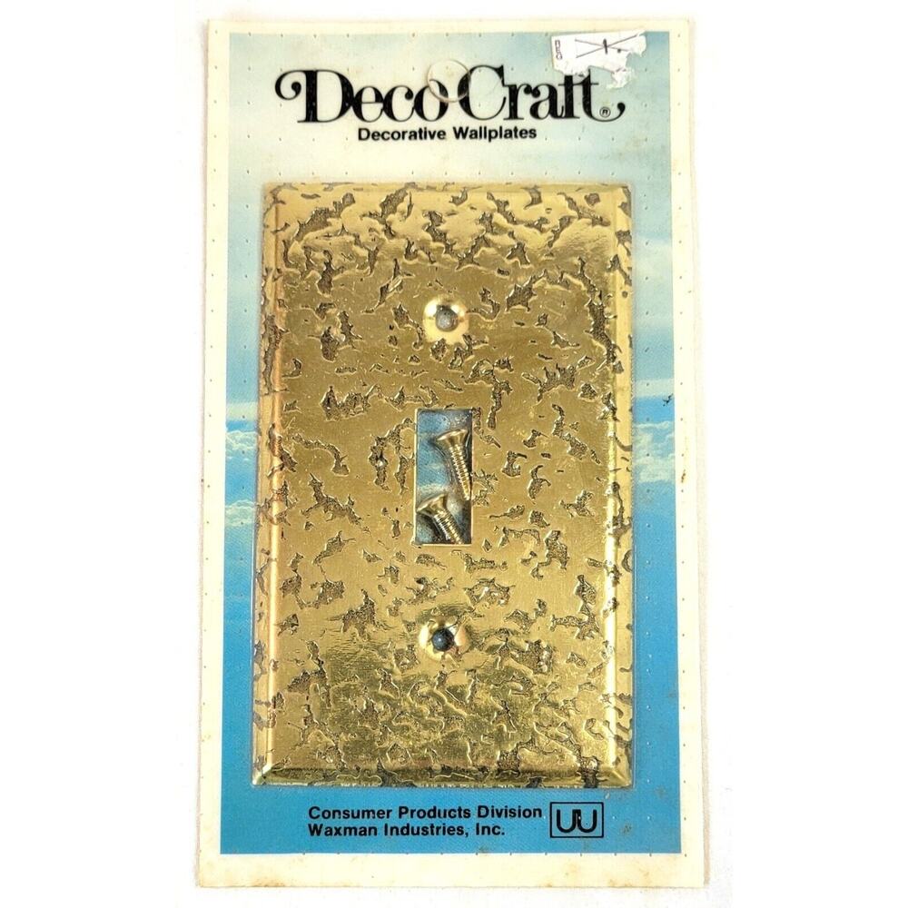 NEW Gold Tone Single Gang Light Switch Wall Plate Cover NIP NOS